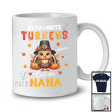 Personalized My Favorite Turkeys Call Me Nana; Fantastic Thanksgiving Custom Name Family T-Shirt