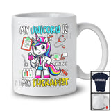 Personalized My Unicorn Is My Therapist, Lovely Nursing Unicorn, Custom Name Nurse Doctor Group T-Shirt