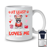 Personalized My French Bulldog Loves Me; Lovely Valentine Hearts; Custom Name Single Family T-Shirt