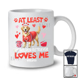 Personalized My Golden Retriever Loves Me; Lovely Valentine Hearts; Custom Name Single Family T-Shirt