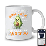 Personalized My Human Costume Avocado; Joyful Halloween Custom Name Fruit; Vegan T-Shirt