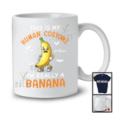 Personalized My Human Costume Banana; Joyful Halloween Custom Name Fruit; Vegan T-Shirt