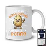 Personalized My Human Costume Potato; Joyful Halloween Custom Name Fruit; Vegan T-Shirt