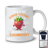 Personalized My Human Costume Strawberry; Joyful Halloween Custom Name Fruit; Vegan T-Shirt