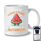 Personalized My Human Costume Watermelon; Joyful Halloween Custom Name Fruit; Vegan T-Shirt