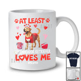 Personalized My Labrador Retriever Loves Me; Lovely Valentine Hearts; Custom Name Single Family T-Shirt