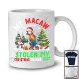 Personalized My Macaw Stolen My Christmas Pajama Shirt; Lovely Custom Name Bird T-Shirt