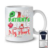 Personalized My Patients Stole My Heart; Merry Christmas Santa Green Hand; Custom Name Nurse Doctor T-Shirt