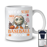 Personalized My Scary Baseball Costume; Cool Halloween Custom Name Mummy Ball; Sports T-Shirt