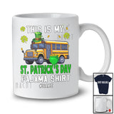 Personalized My St Patrick's Day Pajama Shirt; Amusing Custom Name School Bus Driver Shamrocks T-Shirt