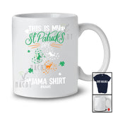 Personalized My St. Patrick's Day Pajama Shirt; Lovely Custom Name Irish Goat Shamrock Shape T-Shirt