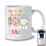 Personalized My Teacher Survived 100 Days Of Me; Lovely School Pencil; Custom Name Students T-Shirt