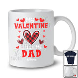 Personalized My Valentine Calls Me Dad; Cheerful Plaid Hearts; Custom Name Papa Family T-Shirt