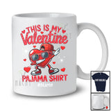 Personalized My Valentine Pajama Shirt; Joyful Dabbing Heart; Custom Name Boys Girls Family T-Shirt