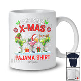 Personalized My X-mas Pajama Shirt; Joyful Christmas Three Cocktail Glasses; Custom Name Drinking T-Shirt