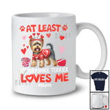 Personalized My Yorkshire Terrier Loves Me; Lovely Valentine Hearts; Custom Name Single Family T-Shirt