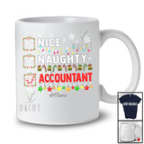 Personalized Nice Naughty Accountant; Joyful Christmas Custom Name Jobs; X-mas Lights Santa T-Shirt