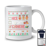 Personalized Nice Naughty Chinese; Proud Christmas Sweater Santa China; Custom Name Family T-Shirt