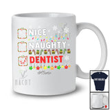 Personalized Nice Naughty Dentist; Joyful Christmas Custom Name Jobs; X-mas Lights Santa T-Shirt