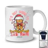 Personalized Not Going to Lick Itself; Lovely Christmas Candy Cane Gingerbread; Custom Name Adult Family T-Shirt