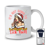 Personalized Not Going to Lick Itself; Lovely Christmas Candy Cane Women; Custom Name Adult Family T-Shirt