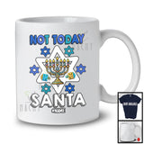 Personalized Not Today Santa; Humorous Hanukkah Anti Christmas Menorah; Custom Name Family T-Shirt