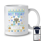 Personalized Not Today Santa; Humorous Hanukkah Anti Christmas Sweater Menorah; Custom Name Family T-Shirt