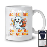 Personalized Nothing Scares Me I'm A 2nd Grade Teacher; Lovely Halloween Custom Name Boo Ghost T-Shirt