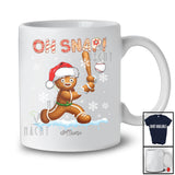 Personalized Oh Snap; Wonderful Christmas Gingerbread Playing Baseball; Custom Name Sport Player T-Shirt