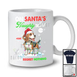 Personalized On Santa's Naughty List; Lovely Christmas Custom Name Beagle Owner T-Shirt