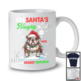 Personalized On Santa's Naughty List; Lovely Christmas Custom Name Bulldog Owner T-Shirt