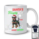 Personalized On Santa's Naughty List; Lovely Christmas Custom Name Rottweiler Owner T-Shirt