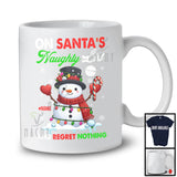 Personalized On Santa's Naughty List; Lovely Christmas Custom Name Snowman Owner T-Shirt