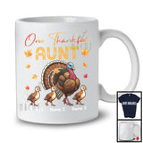 Personalized One Thankful Aunt; Lovely Thanksgiving Custom Name Turkeys; Family Group T-Shirt