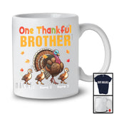 Personalized One Thankful Brother; Lovely Thanksgiving Custom Name Turkeys; Family Group T-Shirt