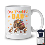 Personalized One Thankful Dad; Lovely Thanksgiving Custom Name Turkeys; Family Group T-Shirt