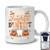 Personalized Custom Name One Thankful Dentist; Happy Thanksgiving Plaid Pumpkins; Jobs T-Shirt