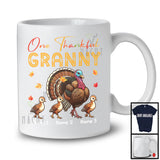 Personalized One Thankful Granny; Lovely Thanksgiving Custom Name Turkeys; Family Group T-Shirt