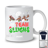 Personalized Our Team Sleighs; Joyful Christmas Custom Name Santa Sled Reindeer; Worker T-Shirt