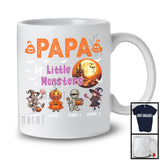 Personalized Papa Of Little Monsters; Creepy Halloween Family Custom Name Group T-Shirt