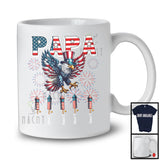 Personalized Papa, Amazing 4th Of July Custom Name Children, Eagle USA Flag Patriotic T-Shirt