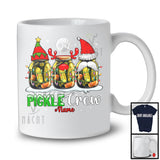 Personalized Pickle Crew; Humorous Christmas Three Can Pickles; Custom Name Adult Snowing T-Shirt