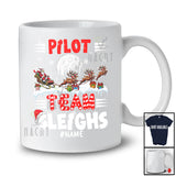 Personalized Pilot Team Sleighs; Joyful Christmas Santa Sled Reindeer; Custom Name Jobs T-Shirt