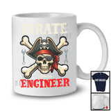 Personalized Pirate Engineer; Creepy Halloween Pirate Skull; Custom Name Engineer Group T-Shirt