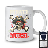 Personalized Pirate Nurse; Creepy Halloween Pirate Skull; Custom Name Nurse Group T-Shirt