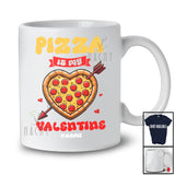 Personalized Pizza Is My Valentine; Lovely Valentine Pizza Heart Shape; Groovy Custom Name Family T-Shirt