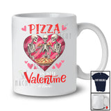 Personalized Pizza is my Valentine; Lovely Skeleton Eating Pizza Hearts; Custom Name Single T-Shirt