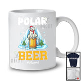 Personalized Polar Beer; Amazing Christmas Polar Bear Drinking Beer; Custom Name Drunker T-Shirt