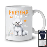 Personalized Pretend I'm A Bichon Frise; Humorous Halloween Custom Name Dog Owner T-Shirt