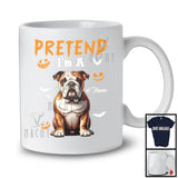 Personalized Pretend I'm A Bulldog; Humorous Halloween Custom Name Dog Owner T-Shirt